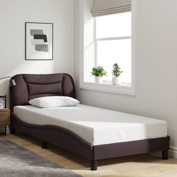 vidaXL Bettgestell ohne Matratze "Hvar" Dunkelbraun 90x190 cm Stoff