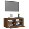 vidaXL TV-Schrank mit LED-Leuchten Braun Eichen-Optik 90x35x40 cm