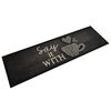 vidaXL K&uuml;chenteppich Waschbar Tasse Schwarz 45x150 cm Samt