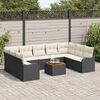 vidaXL Garten-Sofa-Set 10 pcs Schwarz und Wei&szlig;