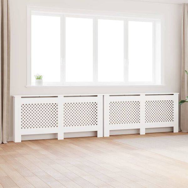 vidaXL Heizk&ouml;rperverkleidungen 2 Stk. Wei&szlig; 172&times;19&times;81,5 cm MDF
