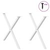 vidaXL Esstischbeine X-Form 2 Stk. Wei&szlig; 90x(72-73) cm Stahl