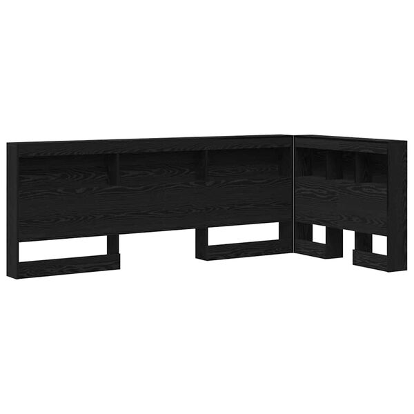 vidaXL Aufbewahrungskopfteil Schwarz Eichen-Optik 90 cm Holzwerkstoff