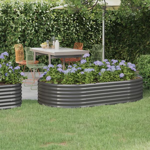 vidaXL Hochbeet Verzinkter Stahl 175x100x36 cm Grau