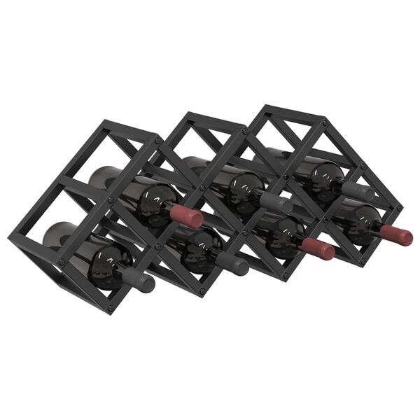 vidaXL Weinregal Schwarz Eichen-Optik 63 x 16,5 x 25 cm