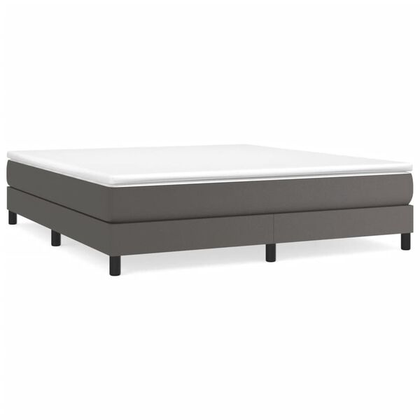 vidaXL Boxspringbettgestell Grau 180x200 cm Kunstleder