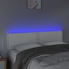 vidaXL LED Kopfteil Wei&szlig; 144x5x78/88 cm Kunstleder