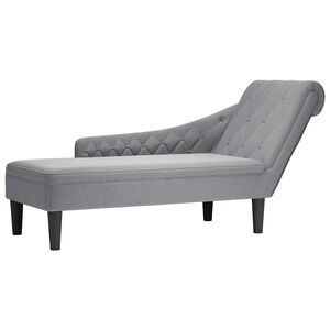 vidaXL Chaiselongue mit Kissen und Rechter Armlehne Hellgrau Stoff