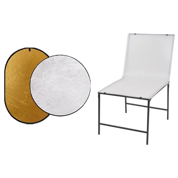 vidaXL Fotostudio-Set mit Aufnahmetisch und Reflektor