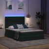 vidaXL Bett mit Stauraum und LED mit LED Dunkelgr&uuml;n 140 x 200 cm Samt
