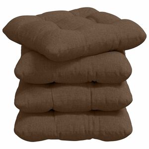 vidaXL Sitzkissen 4 pcs Braun 45 x 45 x 12 cm Stoff