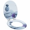 vidaXL Toilettensitz Grau 44 x 38 cm MDF-Platte