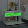 vidaXL Nachttisch mit LED-Leuchten Hochglanz-Wei&szlig; 60x35x40 cm