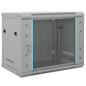 vidaXL Netzwerkschrank mit Speicher Grau 60 x 45 x 50 cm Stahl