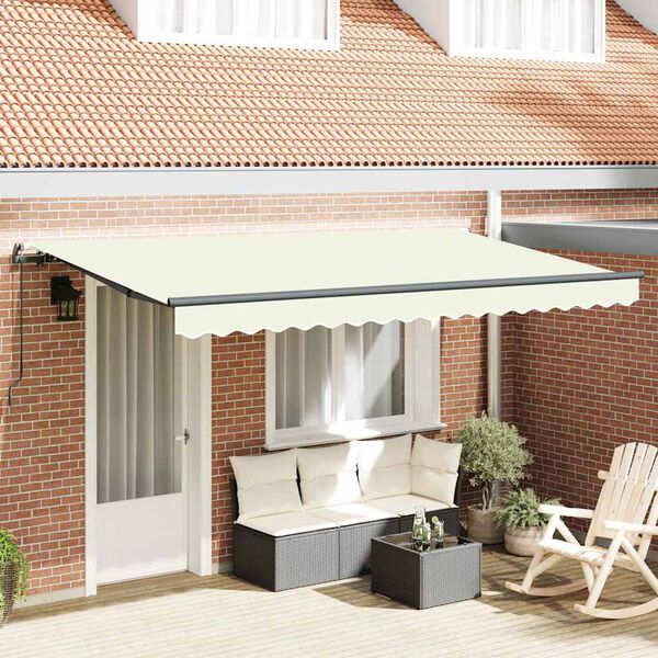 vidaXL Einziehbare Markise Creme 350 x 200 cm Stoff