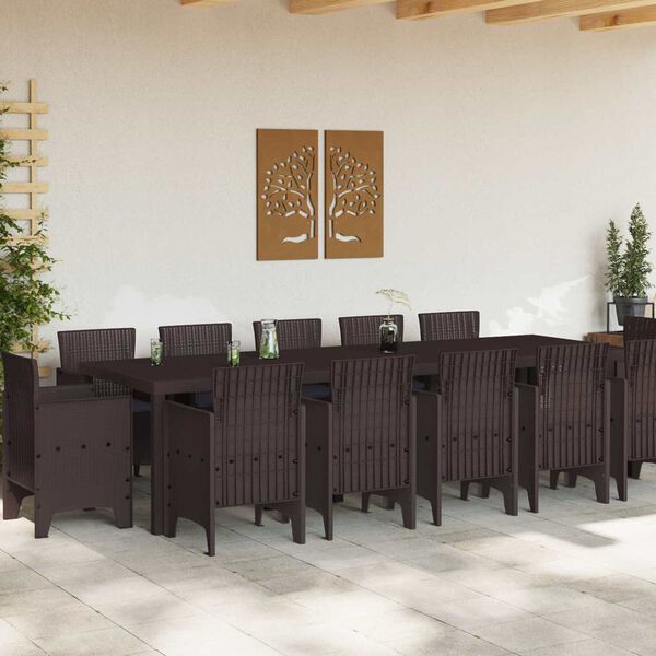 vidaXL Garten Essgruppe 13 pcs Braun und Anthrazit