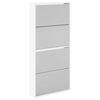 vidaXL Schuhschrank mit 4 F&auml;chern Spiegel Wei&szlig; 63&times;17&times;134 cm