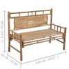 vidaXL Gartenbank mit Auflage 120 cm Bambus