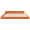 vidaXL Bettrahmen Wachsbraun 135 x 190 cm Massives Kiefernholz