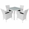 vidaXL 5-tlg. Garten-Essgruppe Poly Rattan Cremewei&szlig;