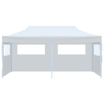 vidaXL Pop-Up Partyzelt mit Seitenwänden Faltbar 3x6 m Stahl Weiß