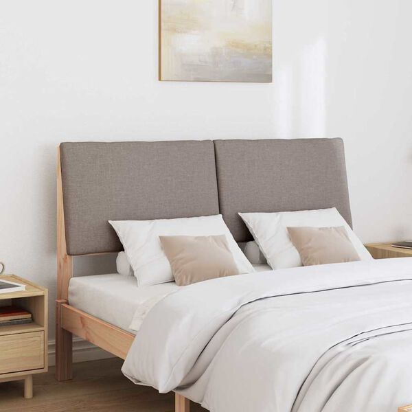 vidaXL Gepolstertes Kopfteil Taupe 160 cm Massives Kiefernholz