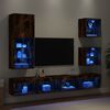 vidaXL 5-tlg. Wohnwand mit LED-Beleuchtung R&auml;uchereiche Holzwerkstoff
