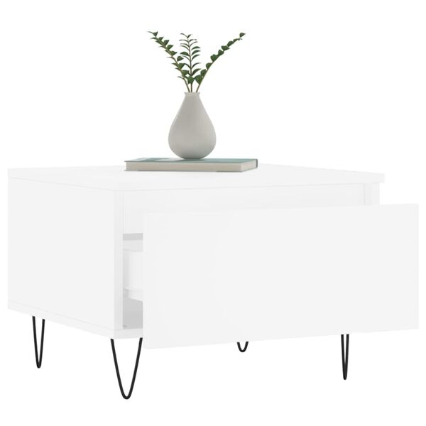 vidaXL Couchtische 2 Stk. Wei&szlig; 50x46x35 cm Holzwerkstoff