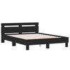 vidaXL Bettgestell mit LED ohne Matratze Schwarz 150x200 cm