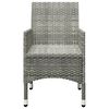 vidaXL 3-tlg. Bistro-Set Poly Rattan und Akazienholz Grau