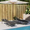 vidaXL Sonnenliegen 2 Stk. mit Tisch Hellgrau Poly Rattan