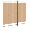 vidaXL 5-teiliger Raumteiler Beige 200 x 200 cm Stoff
