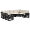 vidaXL Gartensofa-set 9 stk. Schwarz und Cremewei&szlig; Poly-Rattan
