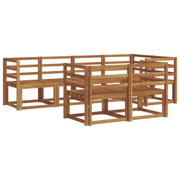 vidaXL Outdoor-Sofagarnitur 7 pcs Natur Massivholz Akazie