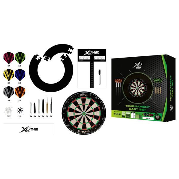 XQmax Darts 90-tlg. Turnier Dart Set 23 g Schwarz