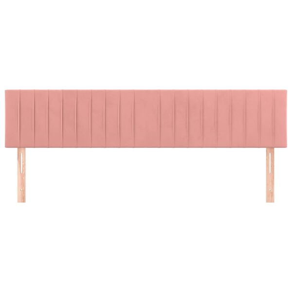 vidaXL Kopfteile 2 Stk. Rosa 100x5x78/88 cm Samt