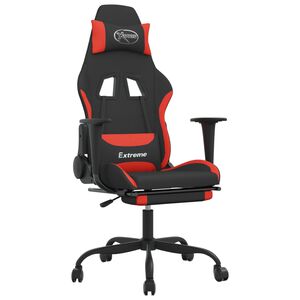 vidaXL Gaming-Stuhl mit Fu&szlig;st&uuml;tze Schwarz und Rot Stoff