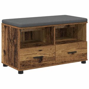 vidaXL Flurbank Altholz 80 x 38 x 46 cm Spanplatte und Polsterstoff