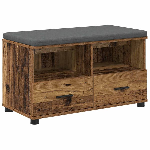 vidaXL Flurbank Altholz 80 x 38 x 46 cm Spanplatte und Polsterstoff