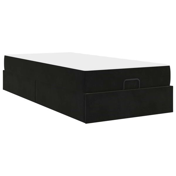 vidaXL Bettgestell mit Matratze mit Matratze 2 pcs Schwarz Samt
