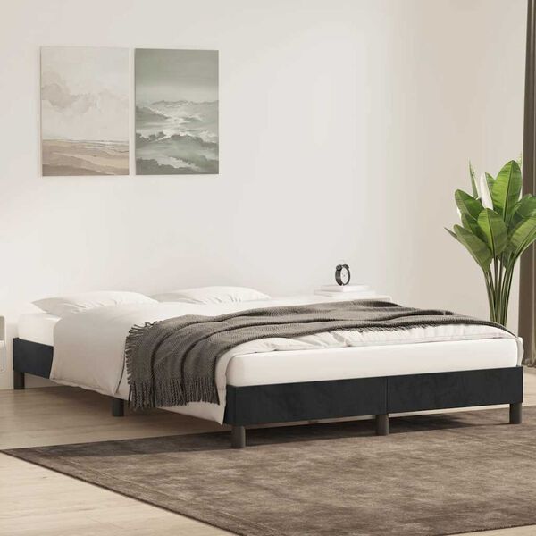 vidaXL Bettgestell ohne Matratze Schwarz 160x220 cm Samt