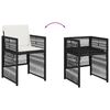 vidaXL 9-tlg. Garten-Essgruppe mit Kissen Schwarz Poly Rattan