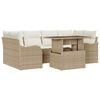 vidaXL Gartensofa-set mit Kissen 7 pcs Beige und Creme Poly-Rattan
