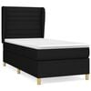vidaXL Boxspringbett mit Matratze Schwarz 100x200 cm Stoff