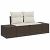 vidaXL Garten-Sofa-Set mit Kissen 7 pcs Braun und Creme