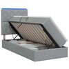 vidaXL LED-Speicherbett mit Matratze Hellgrau 90 x 190 cm Stoff