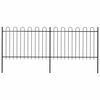 vidaXL Gartenzaun mit Rundbogen Stahl 359 x 120 cm Schwarz