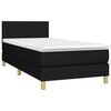 vidaXL Boxspringbett mit Matratze & LED Schwarz 100x200 cm Stoff