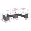 vidaXL 12-tlg. Garten-Sofagarnitur mit Kissen Schwarz Poly Rattan