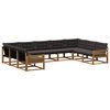 vidaXL Outdoor-Sofagarnitur 9 stk. Natur und Schwarz